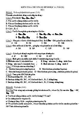 Kiểm tra chương II môn Hình học 6